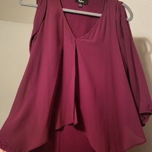 Maroon Byline Top